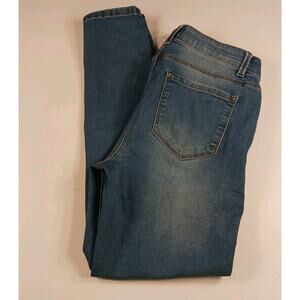 Curve Appeal Skinny Jeans Women's 8/29 Blue High Rise Elastic Waist Stretch EUC